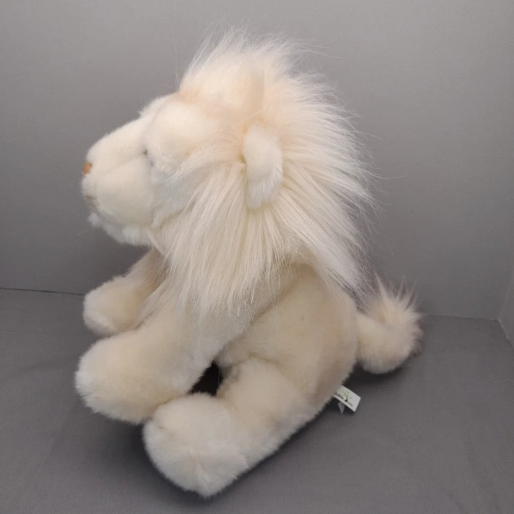 Wildlife Tree White Lion Plush Stuffed Animal Soft Fluffy Mane 10 Inch Sitting